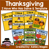 Thanksgiving I Have, Who Has Ready-to-Print Game and Edita