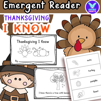 Preview of Thanksgiving I Know ELA Emergent Reader Vocabulary Activities NO PREP
