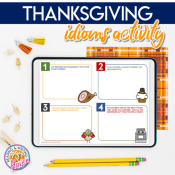 Preview of Thanksgiving Idioms Activity for Middle and High School - Digital and Print