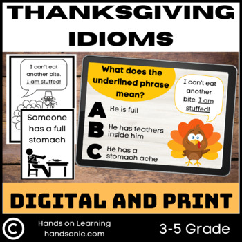 Preview of Thanksgiving Idioms Digital and Printable Tasks