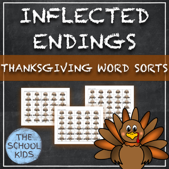 Preview of Thanksgiving Inflected Endings Word Sorts s es ies 3 sounds of ed ing