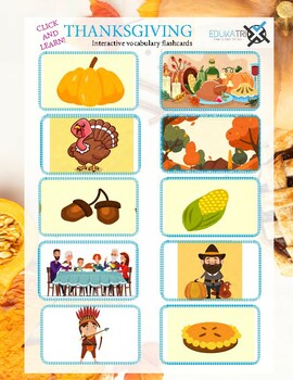 Thanksgiving Interactive FLASHCARDS by EdukaTRIX | TPT