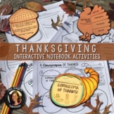 Thanksgiving Interactive Notebook Activities with Distance