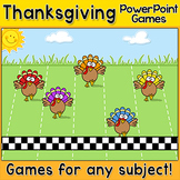 Turkey Theme Thanksgiving Games - Language or Math Review 