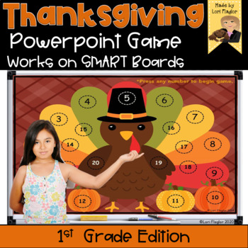 Preview of Thanksgiving Interactive Powerpoint Math Game- First Grade Edition