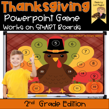 Preview of Thanksgiving Interactive Powerpoint Math Game- Second Grade Edition