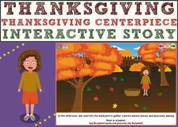 Preview of Thanksgiving Interactive Story - Thanksgiving Centerpiece Boom Cards