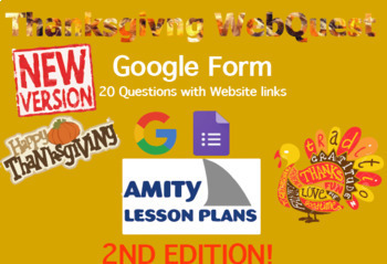 Preview of Thanksgiving Internet WebQuest (2ND EDITION - Google Form)