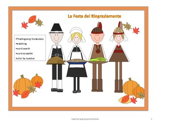 Preview of Thanksgiving Italian activities La Festa del Ringraziamento