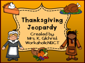 Preview of Thanksgiving Jeopardy Promethean ActivInspire Flipchart Game!