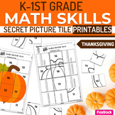 Thanksgiving K-1st Grade Math Skills Secret Picture Tile P