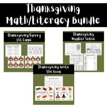 Preview of Thanksgiving Kindergarten Math/Literacy