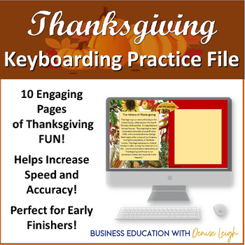 Preview of Thanksgiving Keyboarding Practice Typing -Computer Applications Digital Activity