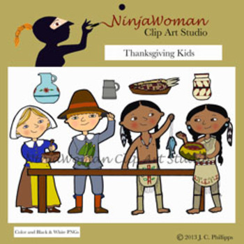 Preview of Thanksgiving Kids Clip Art