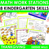 Thanksgiving Kindergarten Math Centers Stations Activities