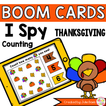 Preview of Thanksgiving Kindergarten Math Games | Counting Boom Cards