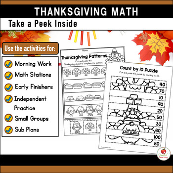thanksgiving math worksheets kindergarten