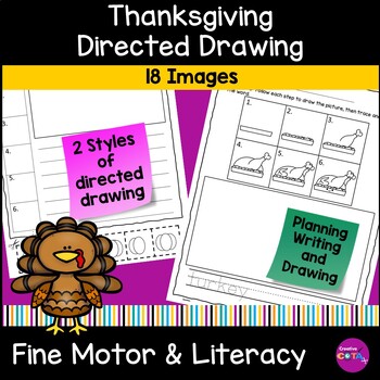 Preview of Occupational Therapy Thanksgiving Directed Drawing Writing Prompts With Pictures