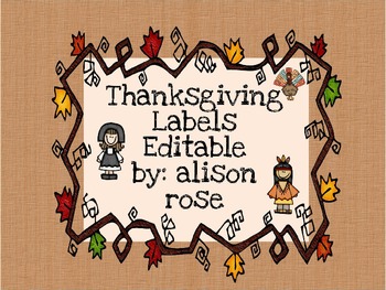 Preview of Thanksgiving Labels editable
