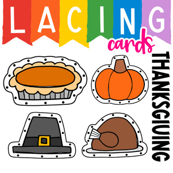Preview of Thanksgiving Lacing Cards Fine Motor Skills Activities OT Sped Toddler Preschool