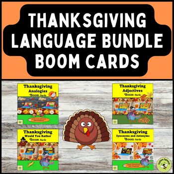 Preview of Thanksgiving Speech and Language Activities Bundle Boom Cards