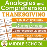 Thanksgiving Language Activities for Middle School Analogi