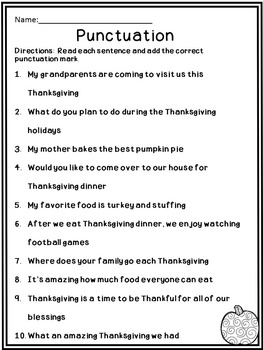 Thanksgiving Language Arts Activities by Linda's Learning Center