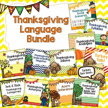 Preview of Thanksgiving Language Bundle for Autism & Speech Therapy