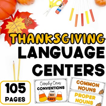 Preview of Thanksgiving Language Centers | 2nd - 4th Grade