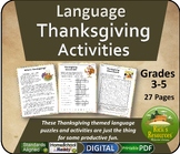 Thanksgiving Language Activities - Print and Digital Versions