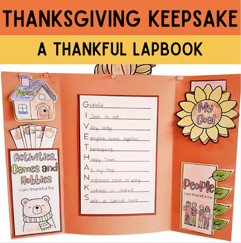 Preview of Thanksgiving Lap book - A Keepsake project of Thanksgiving Gratitude| Elementary