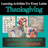 Thanksgiving Learning Activities for Every Letter Preschool