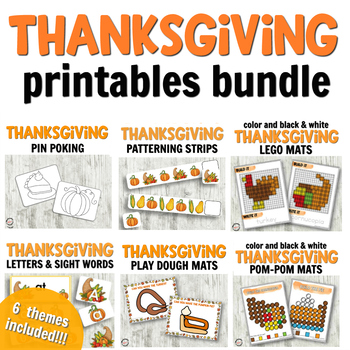Preview of Thanksgiving Activities Preschool Centers Math, Fine Motor and Science
