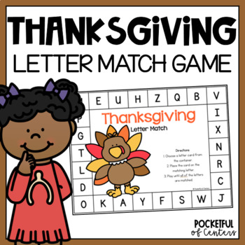 Preview of Thanksgiving Letter Match Game {FREE}