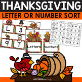 Thanksgiving Letter or Number Sort | November
