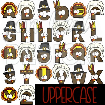 Alphabet Letters Clip Art Thanksgiving Turkey Letters Jen Hart Clip Art