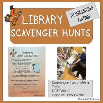 Preview of Thanksgiving Library Scavenger Hunts