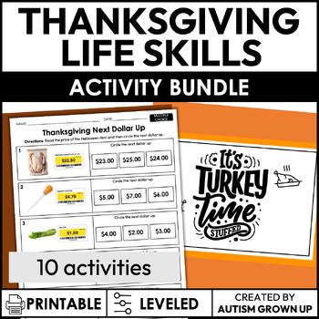 Preview of Thanksgiving Life Skills Activities for Special Education Bundle