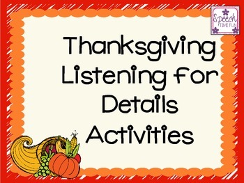 Preview of Thanksgiving Listening for Details Pack