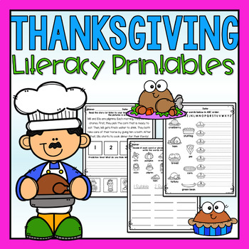 Thanksgiving Literacy Activities by Josie's Classroom-Josie Harbers