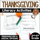 Thanksgiving Literacy Activities: No Prep Printable and Di
