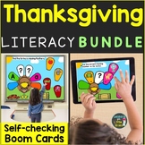 Thanksgiving Literacy Bundle Boom Cards Alphabet Letters, 