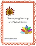 Thanksgiving Literacy, Math & Problem Solving Activities