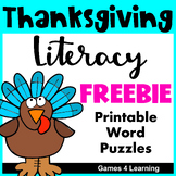 Thanksgiving Activities Free: Thanksgiving Word Puzzles