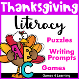 Fun Thanksgiving Literacy Activities: Writing Prompts, Puz