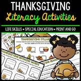 Thanksgiving Literacy - Special Education - Life Skills - 