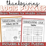 Thanksgiving Logic Brain Teasers for Middle School Problem