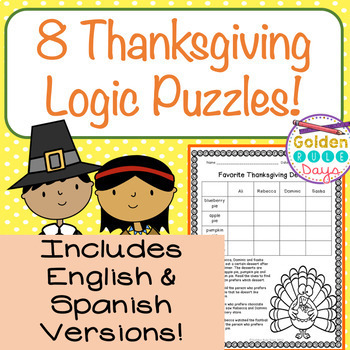 Preview of Enrichment Activities Thanksgiving Logic Puzzles Fast Finishers