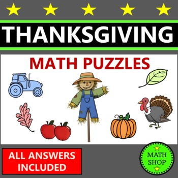 Preview of Thanksgiving Logic Puzzles Thanksgiving Math Activities
