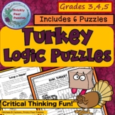 Thanksgiving Logic Puzzles - Turkey Activities for Grades 3 4 5